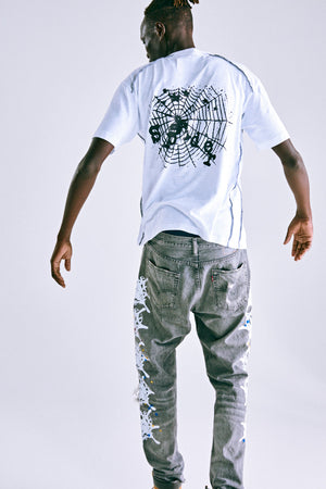 CONTRAST STITCH SLUB TEE