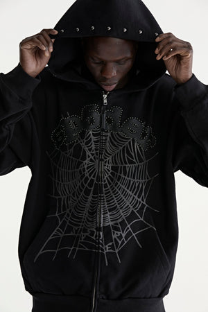 OG WEB STUDDED ZIP HOODIE