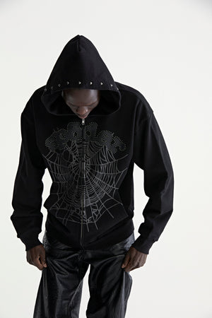 OG WEB STUDDED ZIP HOODIE